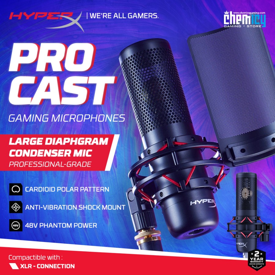 HyperX ProCast Large Diaphragm Condoenser Gaming Microphone