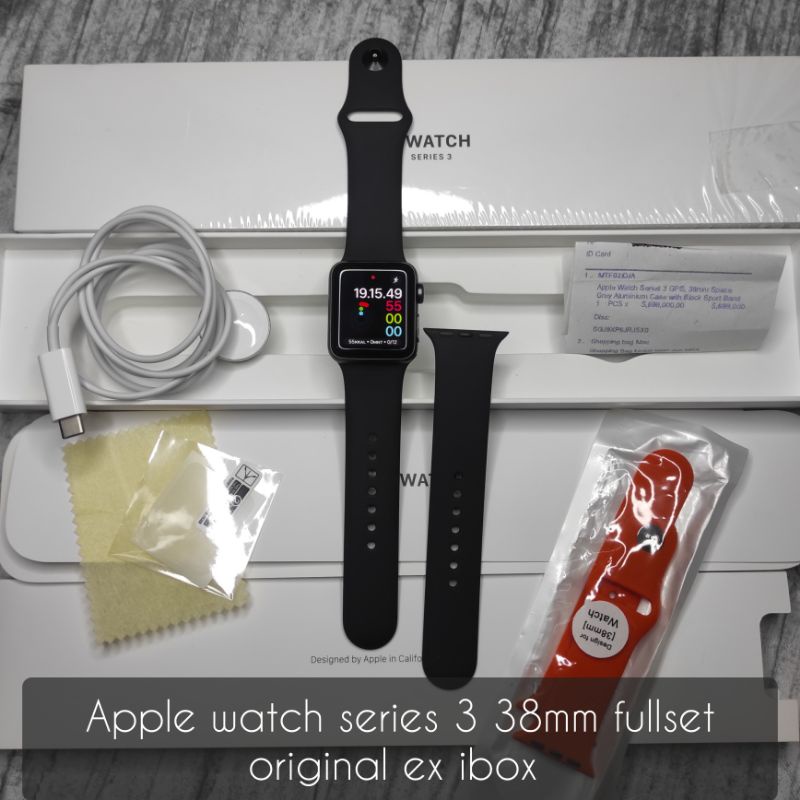 apple watch series 3 38mm black gps ex ibox iwatch 3 original second