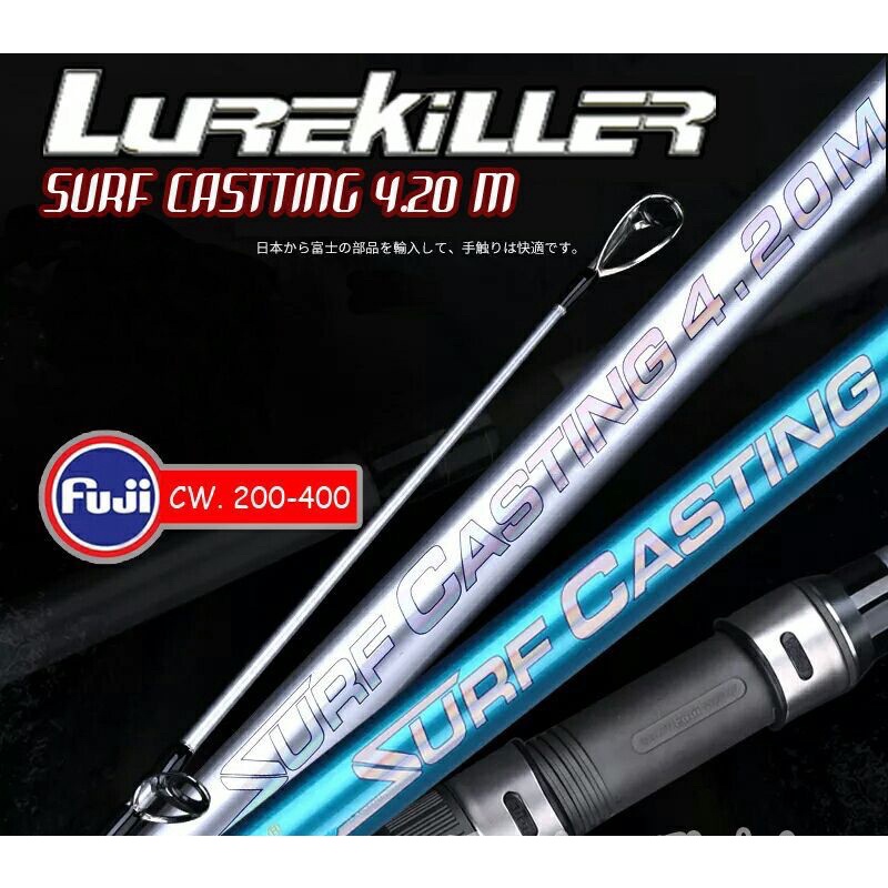 Jual Joran Pancing Pasiran & ROCK Fishing Lurekiller Surf casting 4.20M  CW.200-400 gr KUAT berkualitas