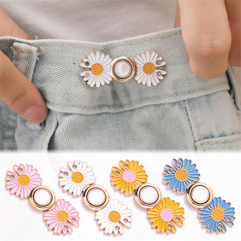 Trendy Retro Adjustable Jeans Waist Button Jeans Waist Buckle Penutup Pinggang Invisible Snap Button Detachable Button Aksesoris Kancing Jeans Logam Bebas Jahitan Kancing