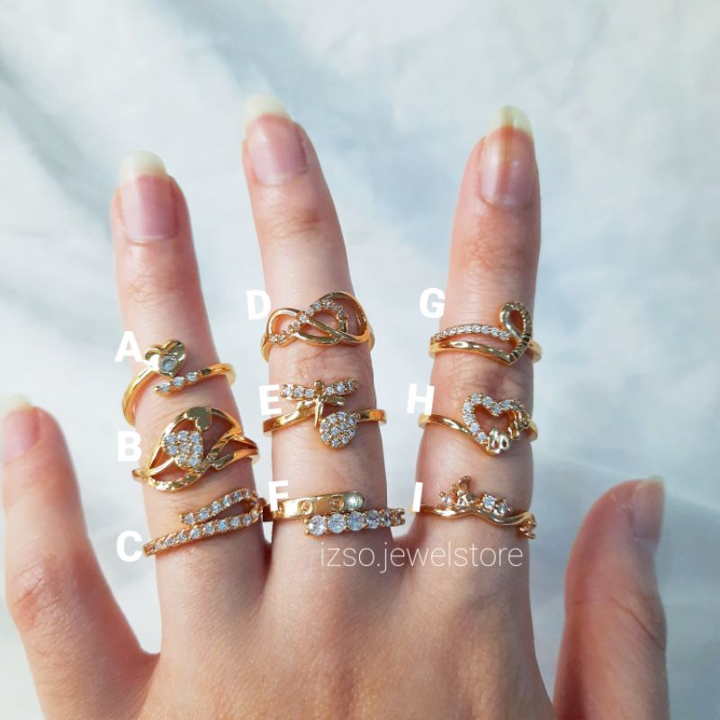 (izso) Cincin Xuping 2 Crystal Termurah Premium Mixed Material 18k gold