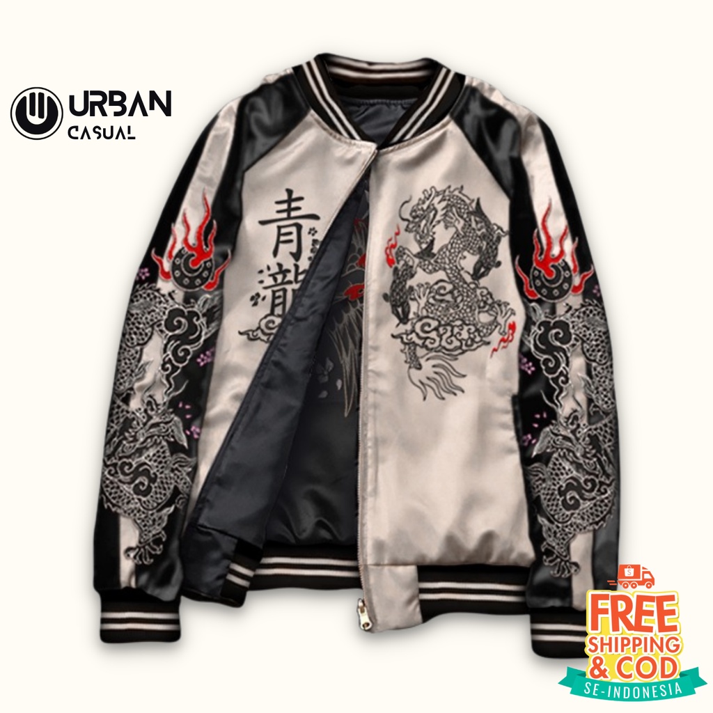 Jacket Sukajan Pria Shinagami Original Branded 2in1 Ful Bordir Kasual Kekinian Absolute Sukajan Jacket Japanese Style Premium X1