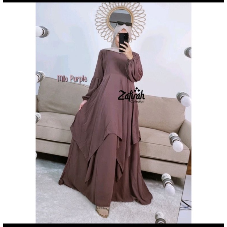 Gamis Malaysia Milo Purple ukuran L