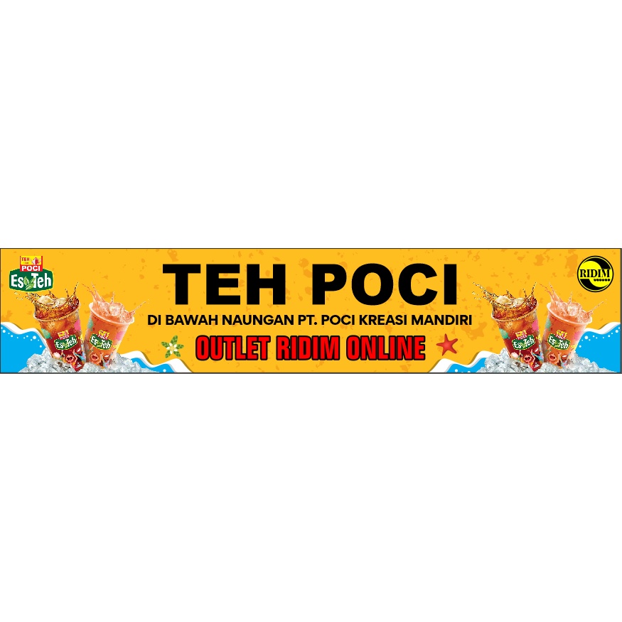 Jual Spanduk Banner Teh Poci Custom Ukuran 400cm X 80cm STOCK TERBATAS