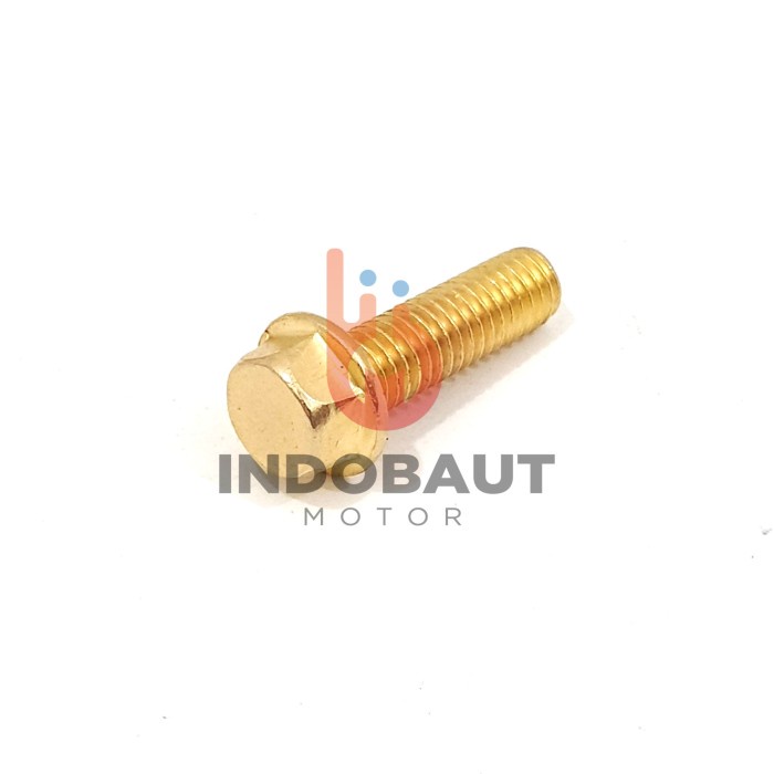 Flange Bolt Baut Blok Mesin 6x20 Kunci 8 Gold