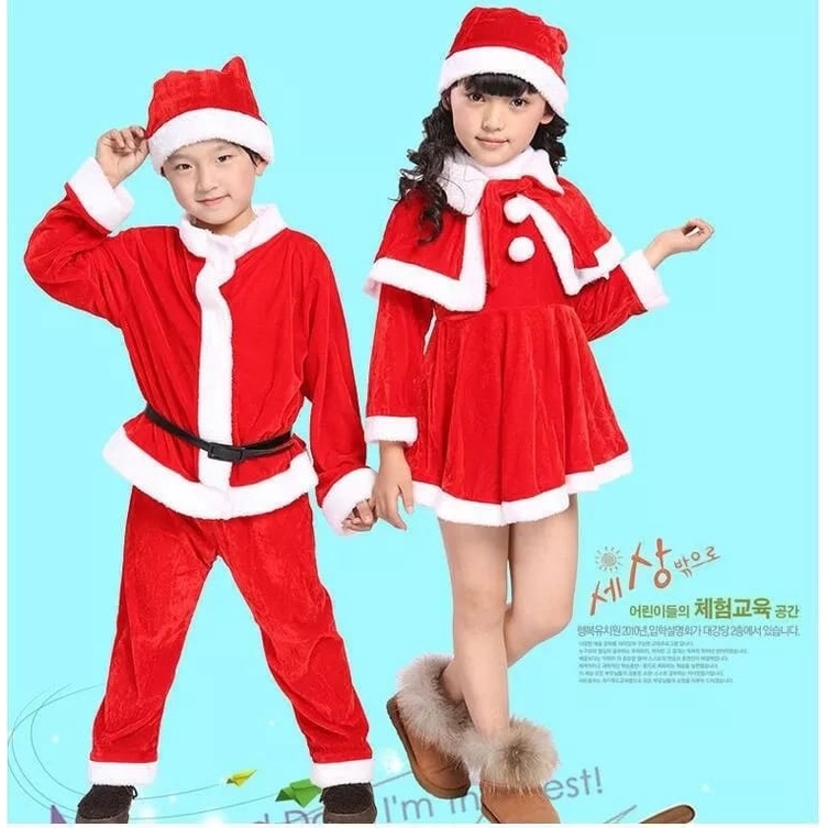 Baju Kostum Santa Claus cewe cowo costume Natal Christmas