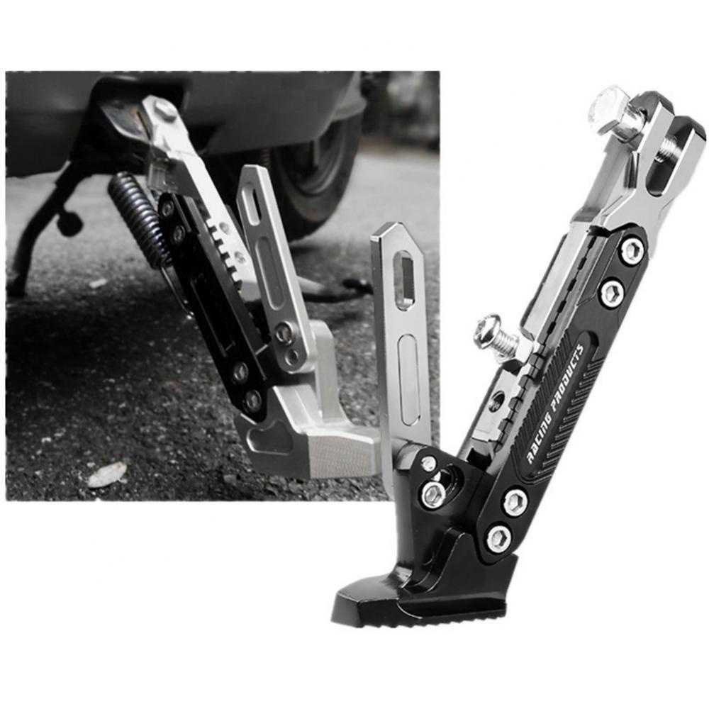 Sepeda Motor Tinggi Disesuaikan Side Stand Foot Bracket Kickstand Tripod CNC Aluminium Alloy Kick Side