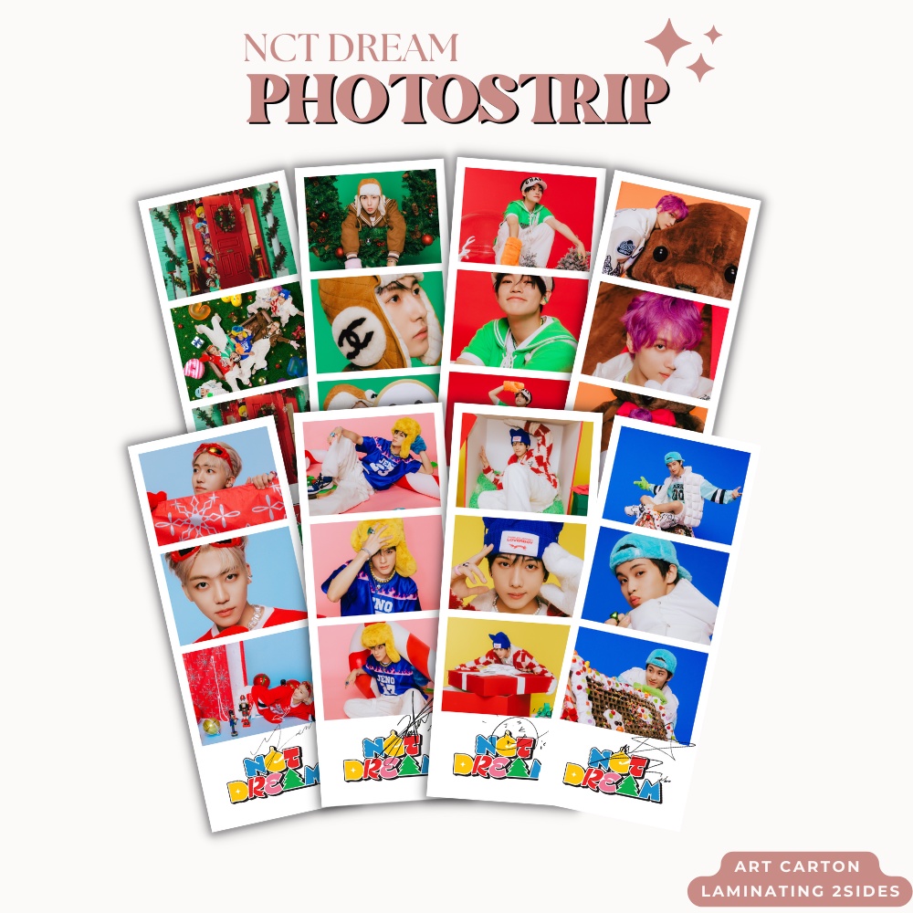 PHOTO STRIP NCT DREAM CANDY (HARGA 1 PCS + LAMINASI 2SISI) FOTO STRIPS TANDA TANGAN TTD KPOP IDOL KOREA PREMIUM MURAH UNOFFICIAL MARK RENJUN JENO HAECHAN JAEMIN CHENLE JISUNG READY STOCK !
