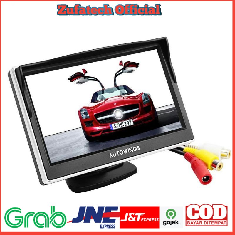 Monitor Rear View Parkir Mobil TFT LCD 5 Inch - Black