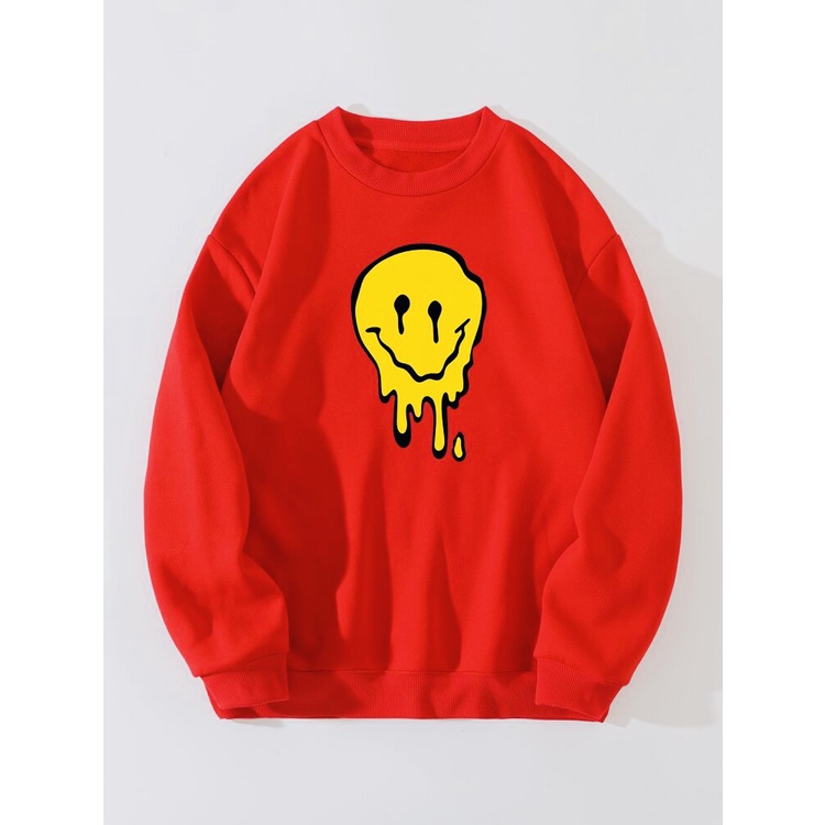 SMILE AND SAD Sweatshirt Basic II Sweater Crewneck Print DTF II Sz M - XL Anak &amp; Dewasa ( Pria &amp; Wanita )