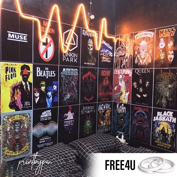 (PART 4) Poster Band Metal Rock Pop Punk A3 A4 - Poster Dinding Aesthetic - Dekorasi Kamar Tidur - P