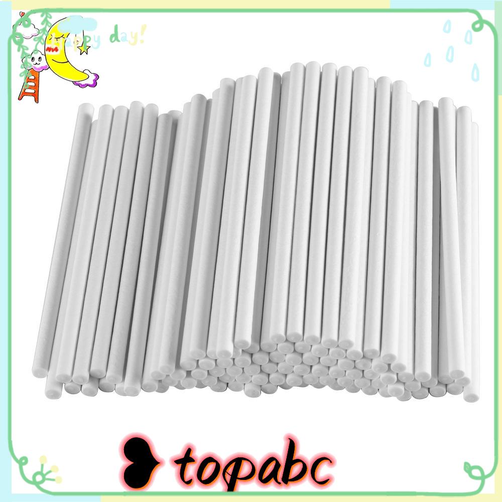 Top 100PC Stik Coklat Permen Kue Putih Lolipop Lolly