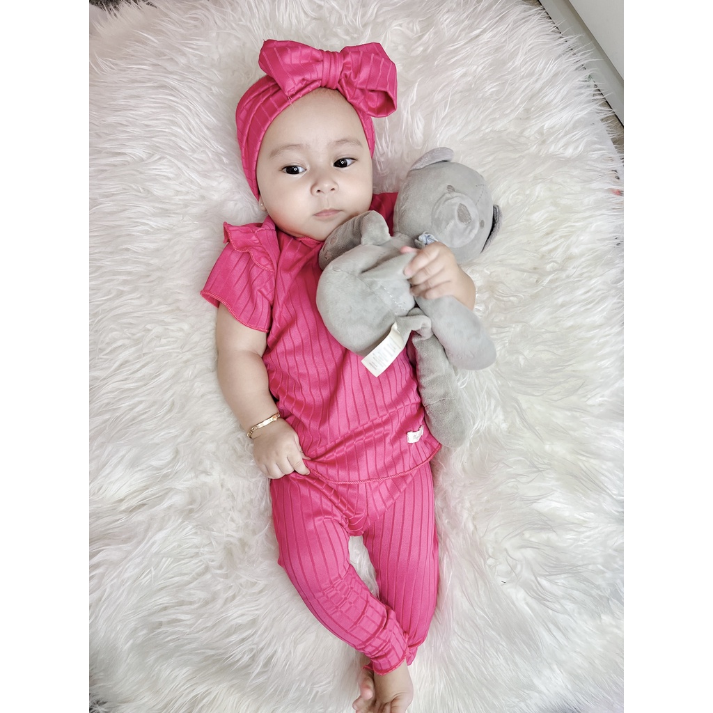 0-18 BLN SETELAN BAYI ONESIE FREE HEADBAND SETELAN BAYI PEREMPUAN PREMIUM by MYBEE (SNI)