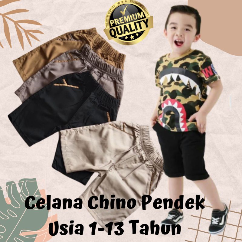 celana chino pendek anak laki laki nyaman dan kekinian umur 1 - 13 tahun