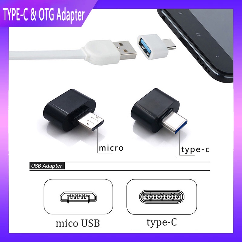 Konektor Adaptor otg usb 2.0 Universal type-c Cocok Untuk Handphone/Komputer usb2.0 type-c Adaptor otg cabo