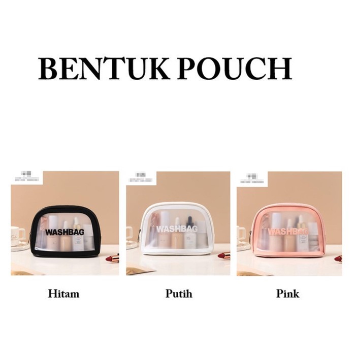 Tas Kosmetik Transparant WASHBAG Pouch Travel Make Up Bag Organizer Dompet Kosmetik Toiletry Waterproof Pouch Kosmetik Transparant Travel