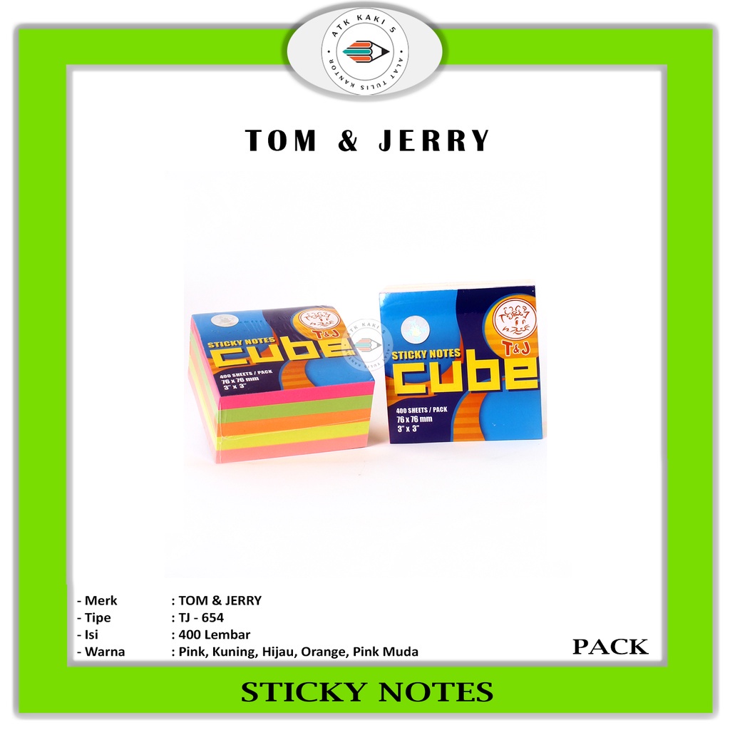 

TOM AND JERRY - Sticky Notes Warna Cube 654 - 1 PAD
