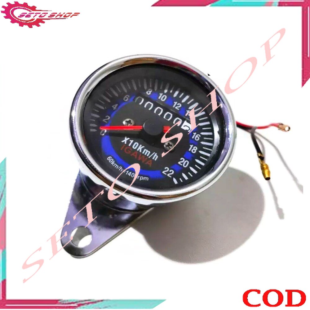 Speedometer amper bulat crome igawa - kilometer - rpm manual - rpm digital - SETO SHOP 45