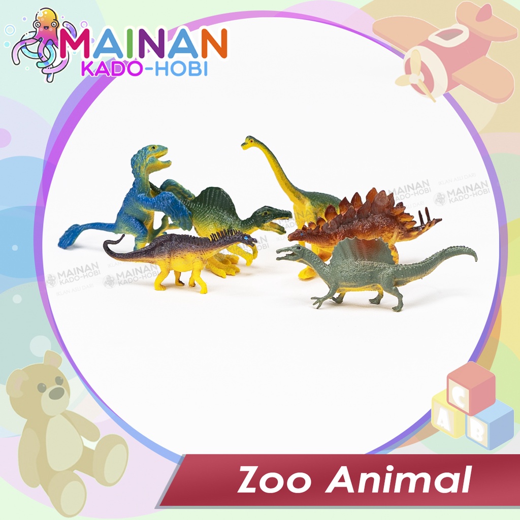 MAINAN KADO ULANG TAHUN ANAK MINIATUR HEWAN ZOO ANIMAL MINI DINOSAURUS