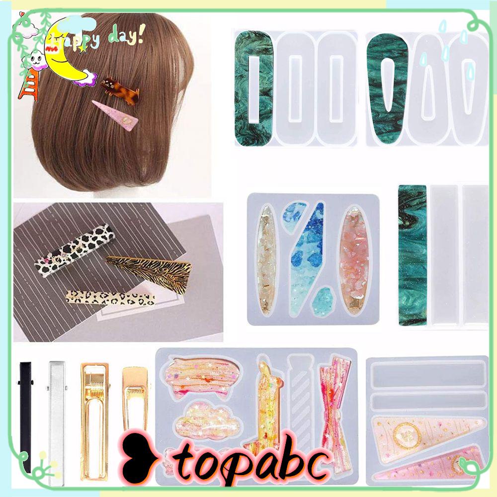 Top Hair Clip Cetakan Rambut Perhiasan Aksesoris Clay Alat Silikon Silica Gel Handmade Craft Resin