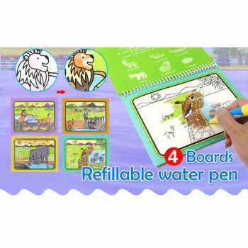 Buku Mewarnai Magic Water Book Mainan Edukasi Doodle Book Painting Set dengan Spidol Buku Gambar Air Ajaib / Buku Mewarnai Ajaib Anak Paud Tk Sd / Buku Mewarnai Anak Ajaib Tahan Air Murah / Buku Mewarnai Cat Air Anak Magic Water Drawing Painting Book