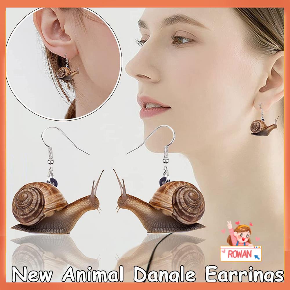 R-flower Acrylic Earings Aksesoris Fashion Gaya Lucu Hadiah Perhiasan Sapi Pola Siput