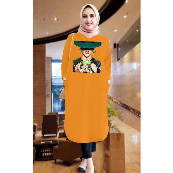 Tunik wanita DTF CEWEK GELAS/ tunik murah / tunik kekinian / tunik panjang / tunik import / tunik jumbo