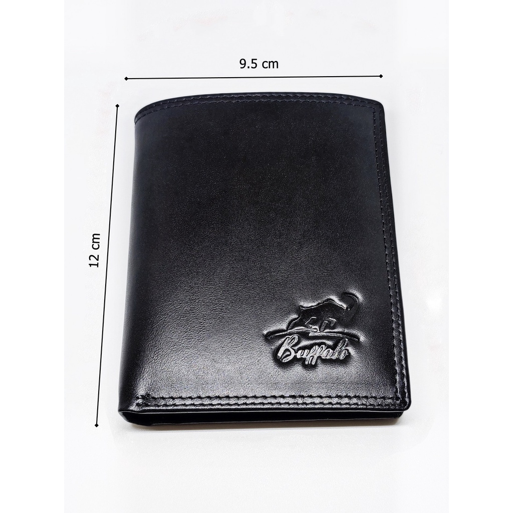 Dompet Pria 100% Kulit Asli Banyak Kartu Slot Model Lipat Casual Buffalo 002