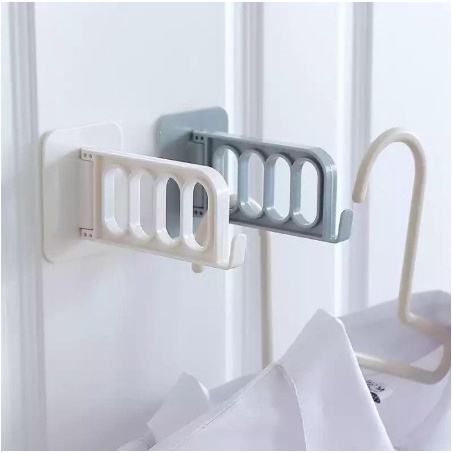 BOP GANTUNGAN HANGER BAJU TEMPEL LIPAT 4 LUBANG DAN 1 KAIT HOLDER DINDING BAJU TEMPEL SERBAGUNA MULTIFUNGSI