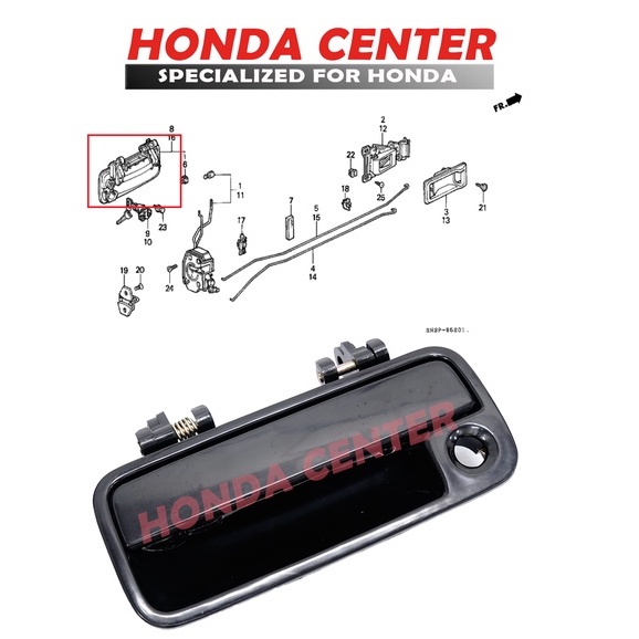 handle handel tarikan gagang pegangan pintu luar depan kiri kanan civic nova nouva lx grand civic 1988 1989 1990 1991