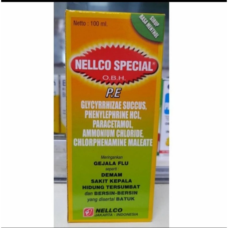 NELCO OBH NELLCO SPESIAL 100ML - OBAT BATUK, DEMAM, FLU DAN HIDUNG TERSUMBAT - RASA MENTHOL 100ML