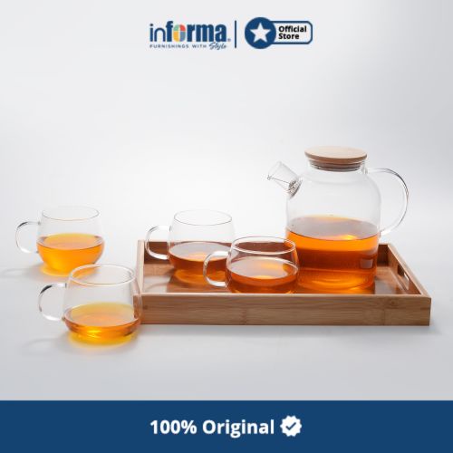 New Informa - Appetite Set 6 Pcs Harley Teko & Gelas Dengan Nampan