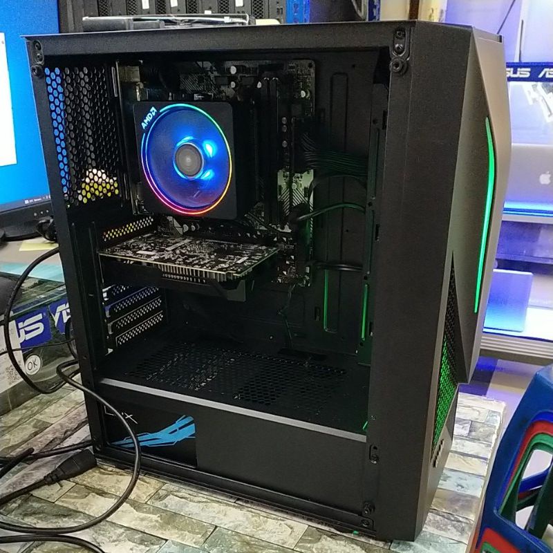 PC gaming editing amd ryzen 7 2700X ram 32 GB VGA 1050 ti 4 GB ddr5 128 bit siap pakai