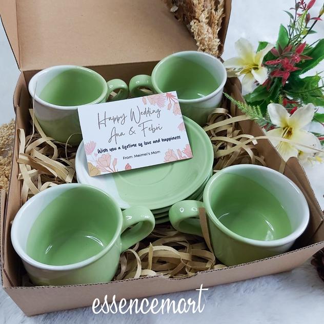 

ㅜ Hampers Set Cangkir Keramik Twotone Cantik Hadiah Pernikahan Wedding Ulang Tahun ₦