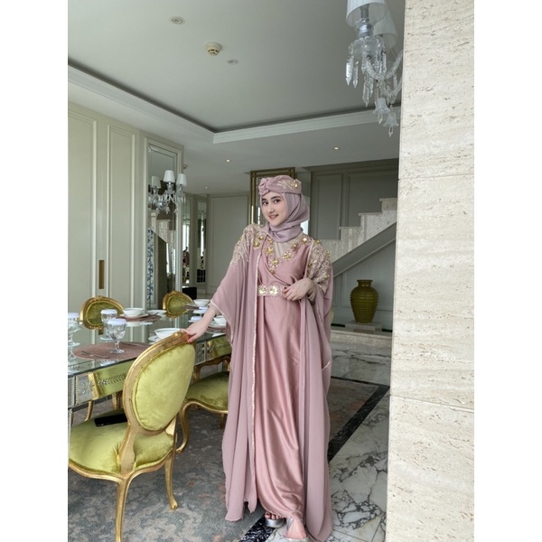 Kaftan Wanita Lebaran | Kaftan Putih Premium | Kaftan Jumbo Mewah Pesta | Kaftan Premium Import | Ka