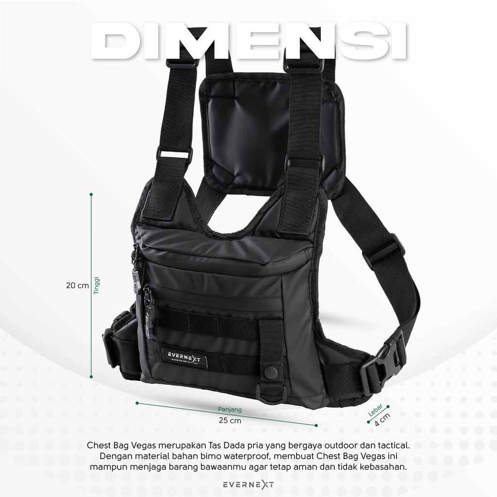 Tas Dada Pria Chest Bag Waterproof Tactical Tas Pelindung Dada Motor Anti Angin