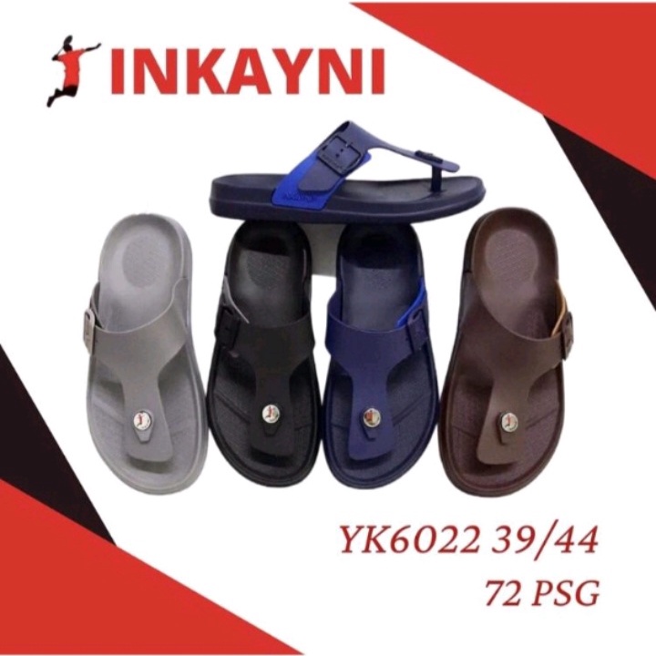 Humairah_Oldshop || YK-6022 SANDAL JEPIT PRIA /SANDAL KARET PRIA CASUAL MERK INKAYNI