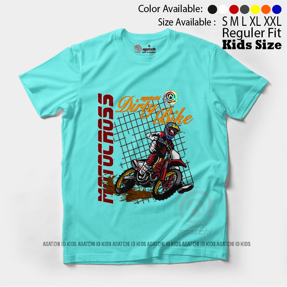 Baju Kaos Atasan Anak Laki - Laki Agatchi Motif Motorcross V2