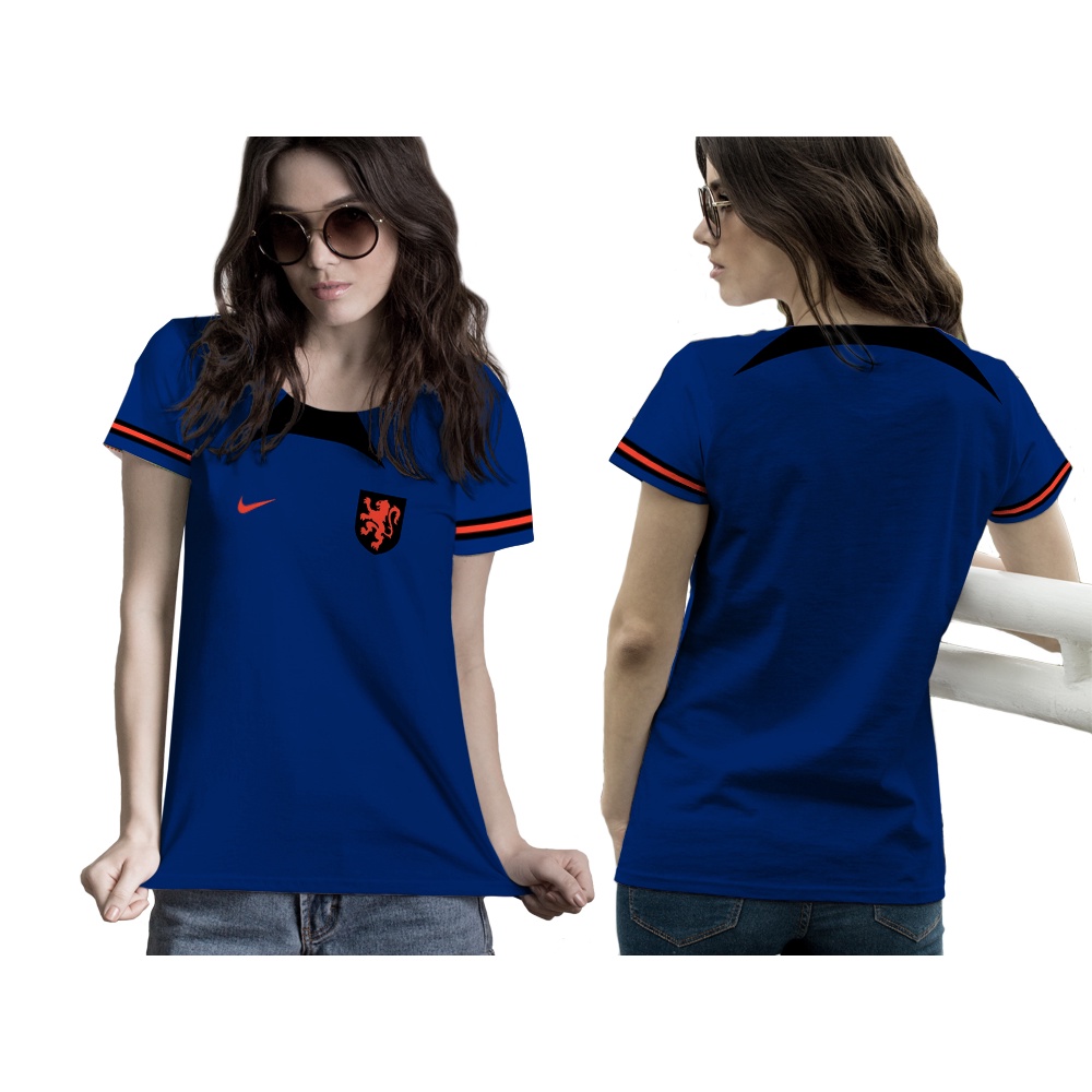 [Tinishop] Kaos Jersey Wanita Piala Dunia 2022 Netherland | Kaos Wanita Piala Dunia Fullprint