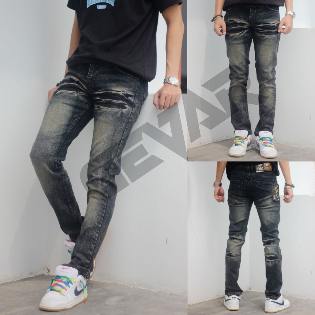 GEVAR Celana Jeans Slimfit Ringkle Premium
