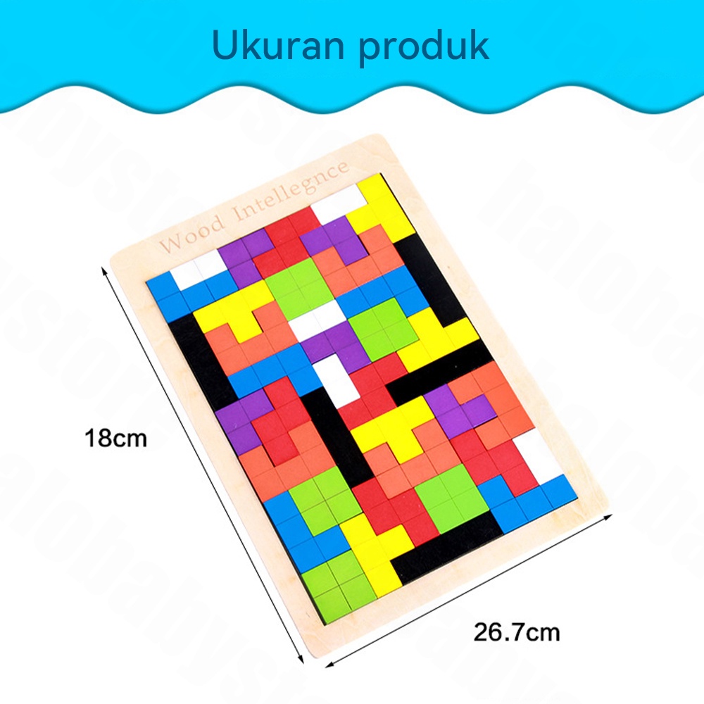 Halo Baby Mainan anak puzzle kayu Tetris/Russian Block toy/mainan edukasi anak/wood intelligence puzzle