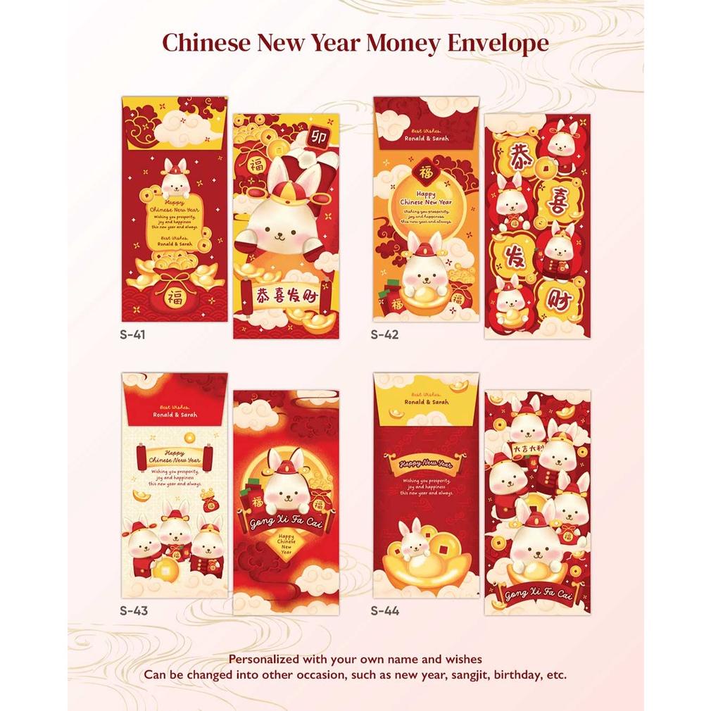 

Angpao Imlek Custom Nama / 2023 Chinese New Year Hongbao Bunny / Angpau Sincia Amplop Kelinci Rabbit