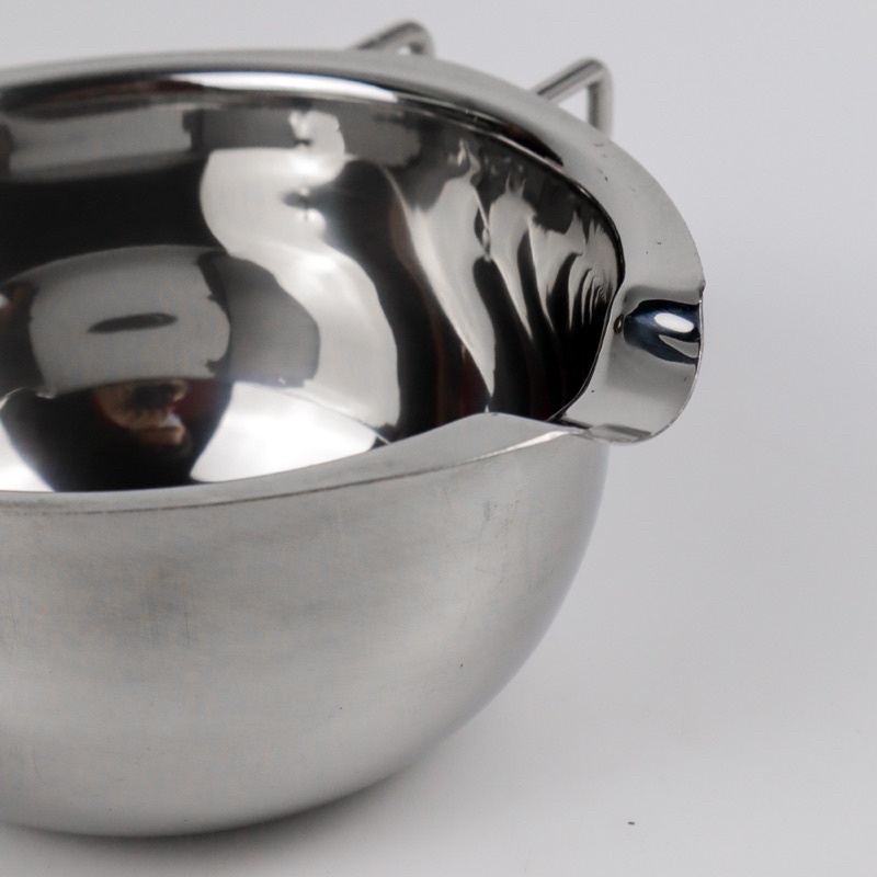 One Two Cups Chocolate Melting Pot Pan Panci Leleh Keju Coklat Stainless Steel 400ml - JS22