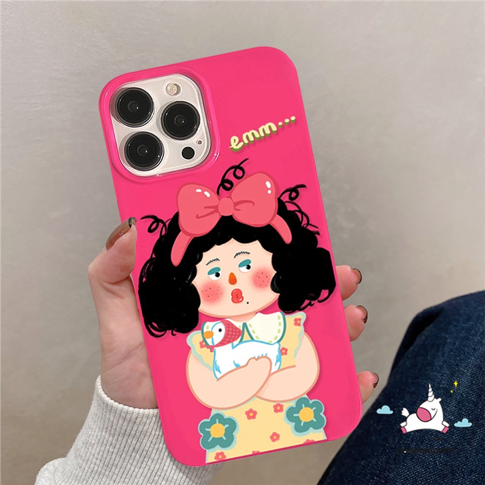 IPHONE Case Kompatibel Untuk Iphone11 13 12 14 Pro Max XR 78 Plus X XS Max SE 2020 Permen Glossy Kartun Lucu Imut Gadis Shockproof Protection Camera Ros Red Soft Tpu Silicon Back Cover