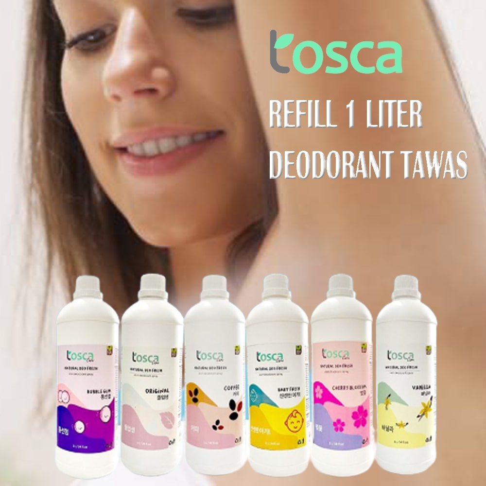 Deodorant Tawas Spray Refill 1 Liter - Tosca Fresh Natural Refill Isi Ulang 1 Liter - Deodorant Tosca 1 L