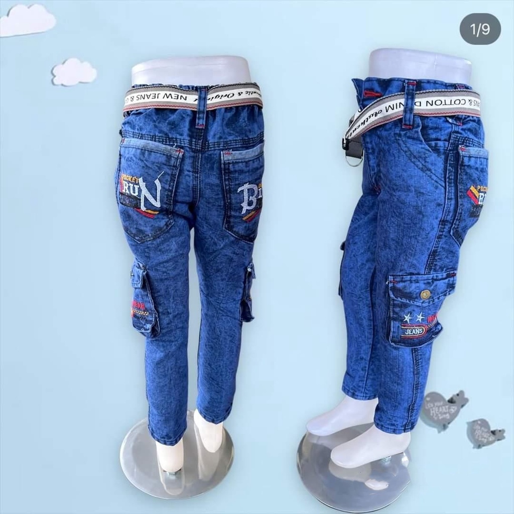 Jeans anak laki-laki usia 1 sampai 12 tahun bahan denim