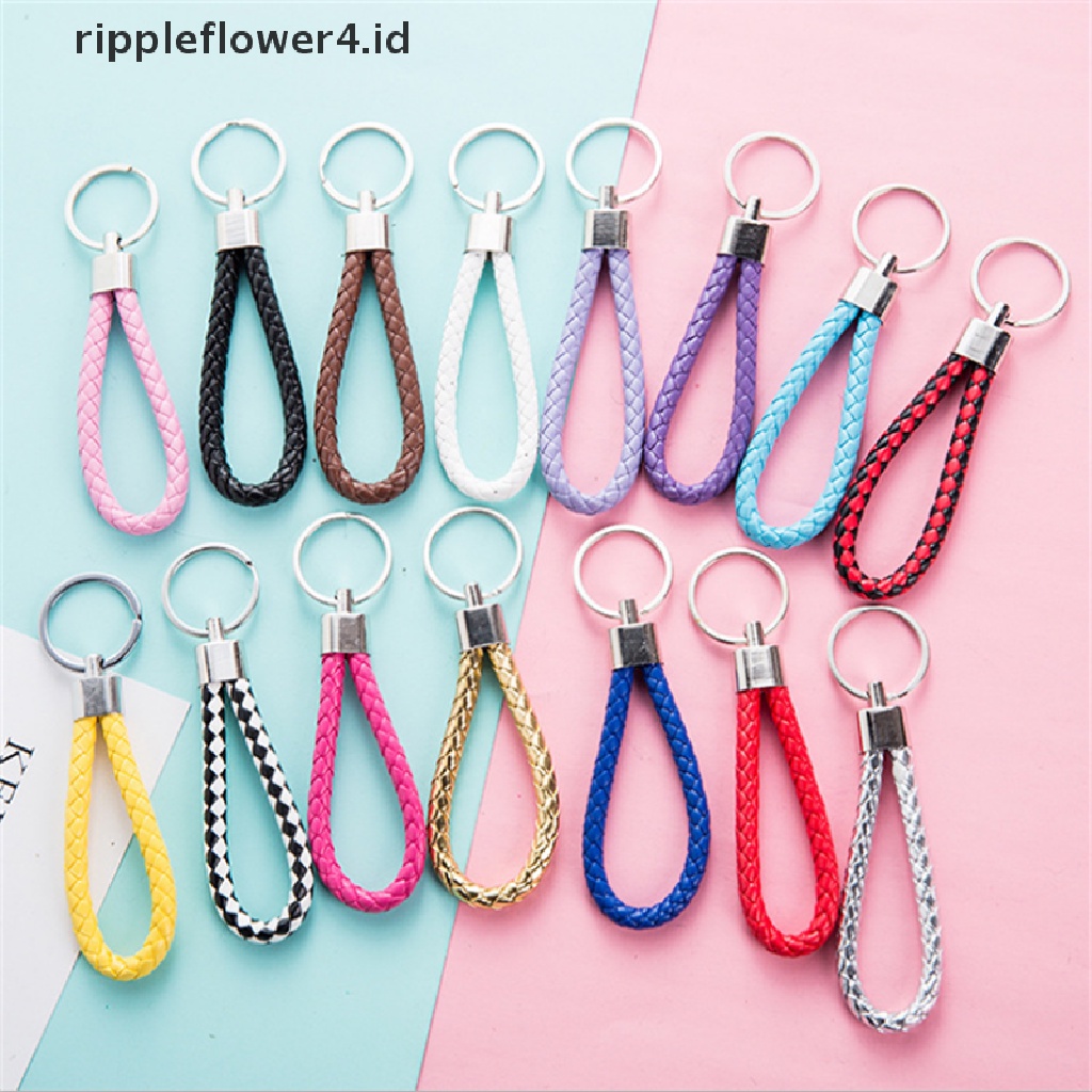 {rippleflower4.id} Handmade Gantungan Kunci Tali Kulit Gantungan Kunci Mobil Tas Liontin Aksesoris~