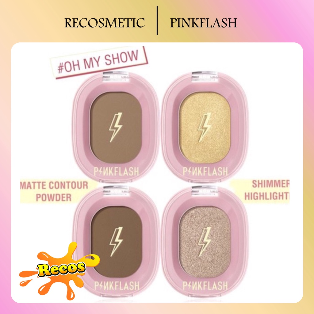 PINKFLASH Soft Pigment Face Contour Highlighter Shimmer | Pink Flash OhMyShow BPOM PF-F02