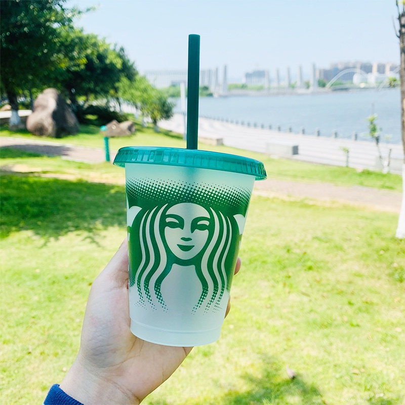 Starbucks botol minum cangkir transparan cangkir Cold Water Cup dapat digunakan kembali