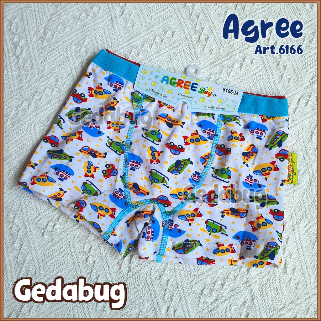 2 Pcs - CD Anak Cowok Agree 6166 Putih / Celana Dalam Anak Cowok Agree boxer | Gedabug